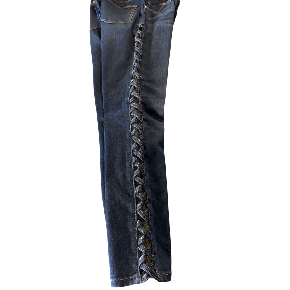Good American Good Legs Jeans Dark Wash Side Weave Blue Size 12/31 - Picture 9 of 9